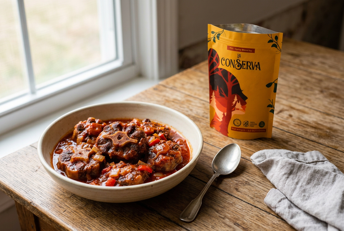 Oxtail and Tití pouch, recomposed
